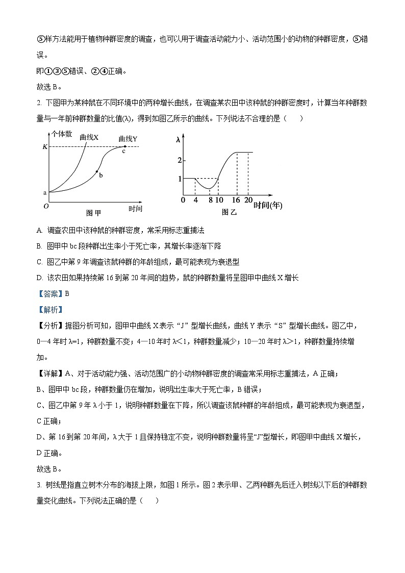 重庆市长寿川维中学2023-2024学年高二下学期5月月考生物试题（Word版附解析）02