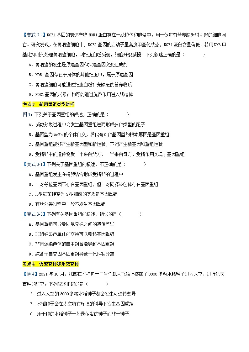 专题04  生物的变异与进化【考题猜想】（12个考点）（原卷版+解析版）-高一生物下学期期末考点大串讲（人教版2019必修2）03