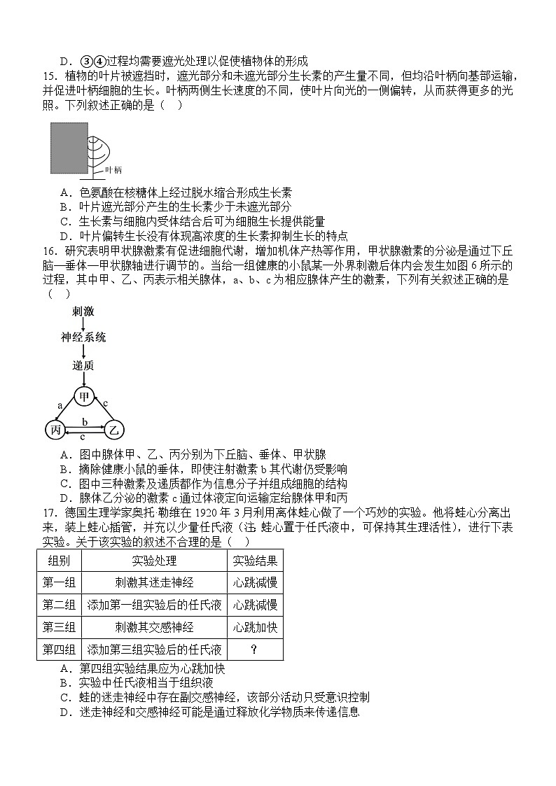 四川省泸州市龙马潭区2023-2024学年高二下学期6月期末考试生物试卷（Word版附答案）第3页