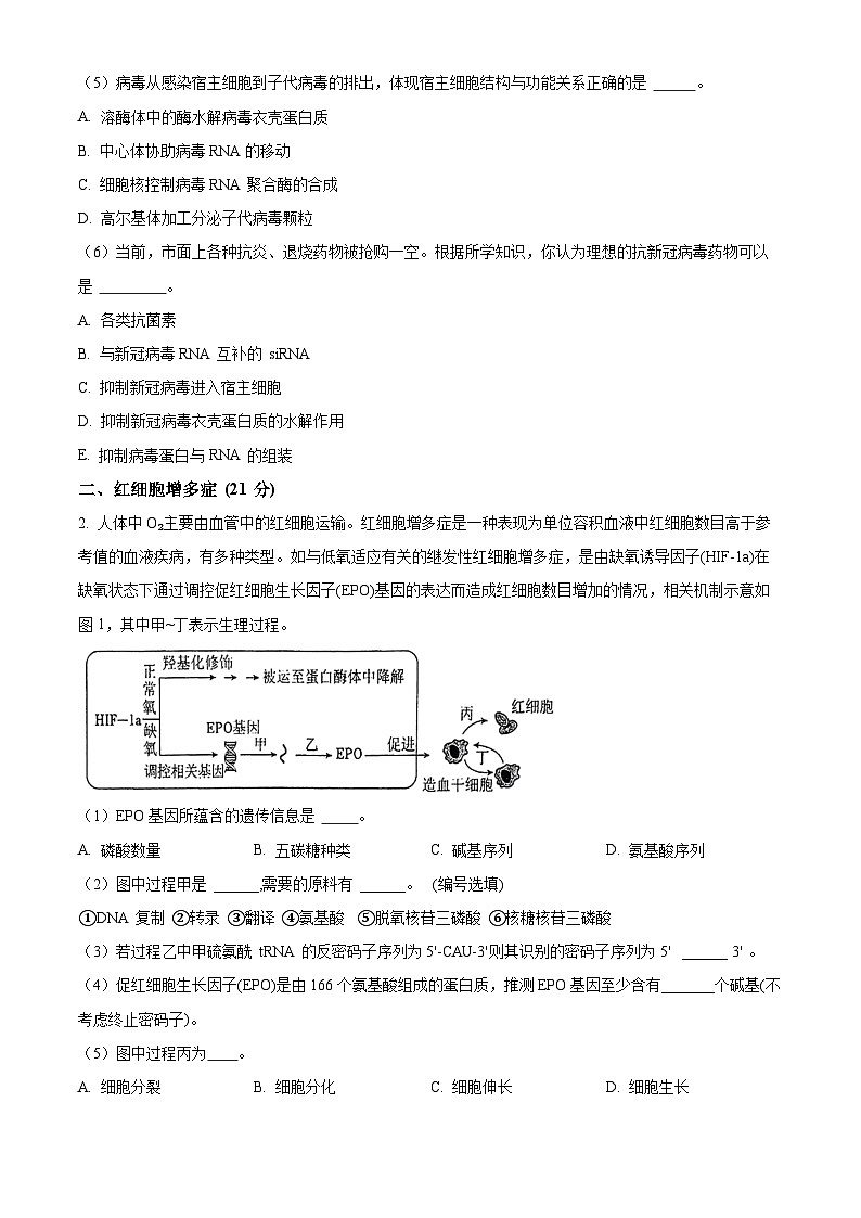 上海市青浦高级中学2023-2024学年高一下学期期末考试生物试卷（Word版附解析）02