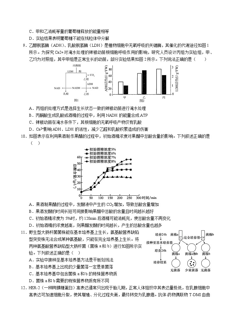 成都石室中学2023-2024学年度下期高2025届零诊模拟考试生物试卷第3页