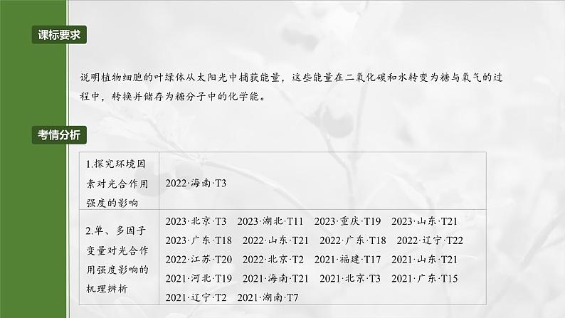 第三单元　第十七课时　光合作用的影响因素及其应用-2025年高考生物大一轮复习课件02