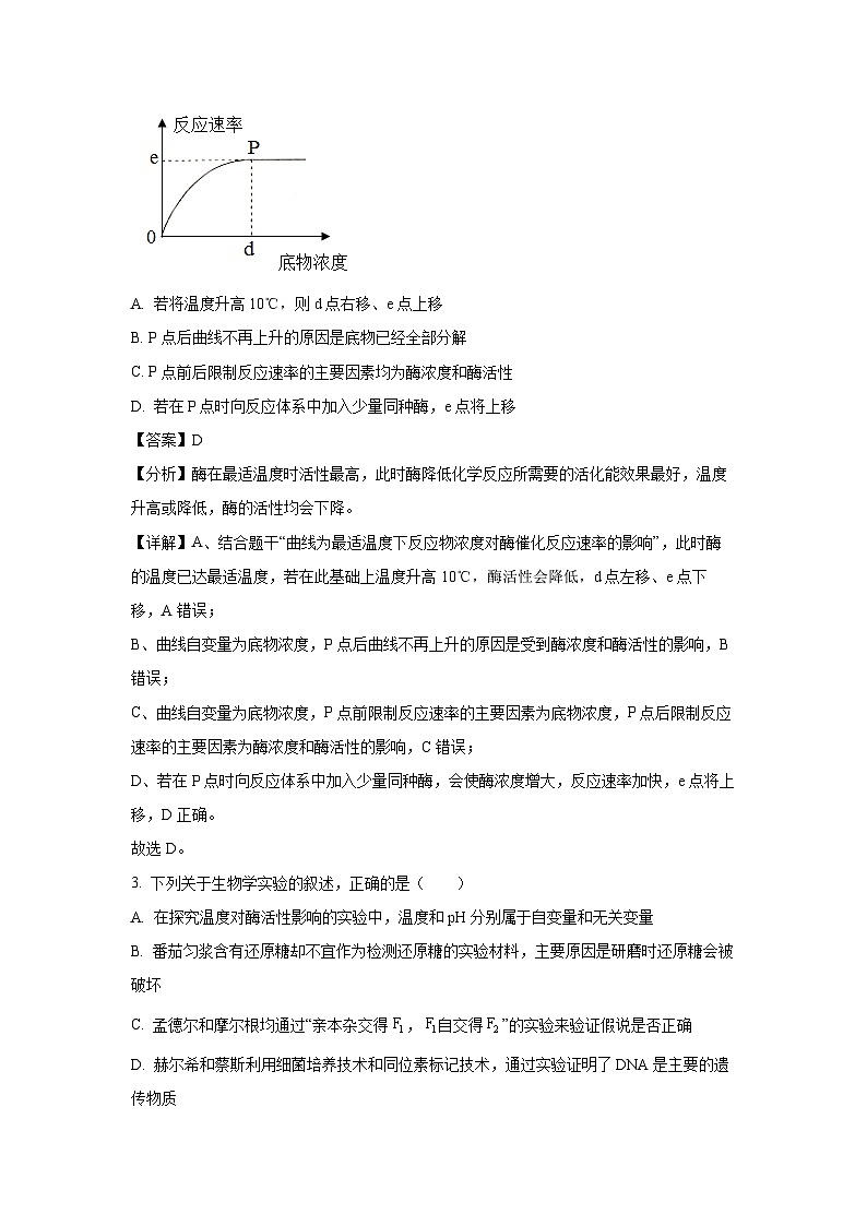 [生物]2024届河北省张家口市高三第三次模拟考试(解析版)02