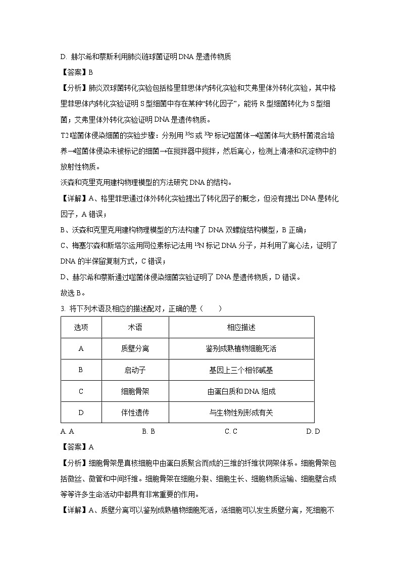 [生物]山西省长治市2023-2024学年高二下学期6月期末试题（解析版）02
