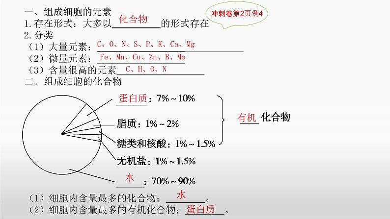 2024届高三生物二轮复习课件专题一复习  组成细胞的分子第3页