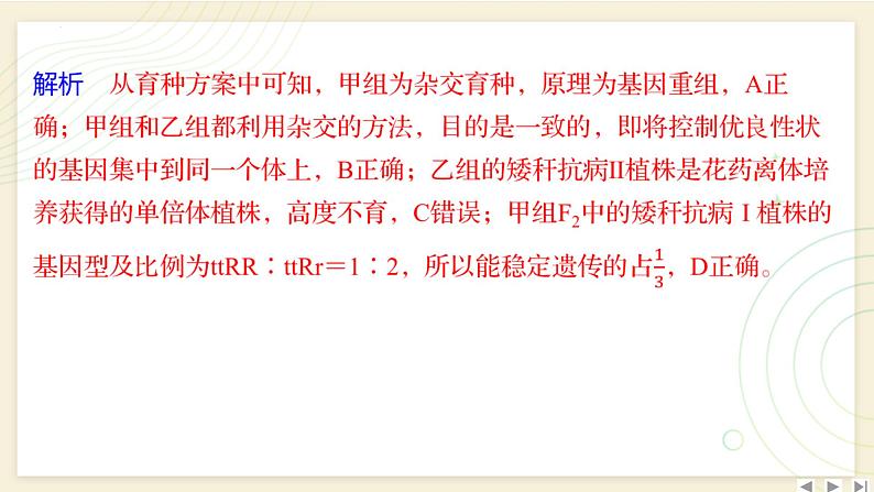 2025届高三一轮复习生物：拓展性微专题（六）　生物育种的原理和方法课件第7页