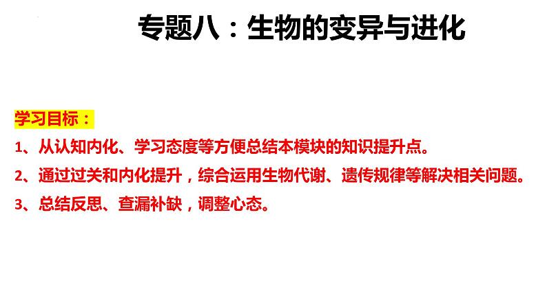 2024届高考生物一轮复习：专题八 变异与进化课件PPT第1页