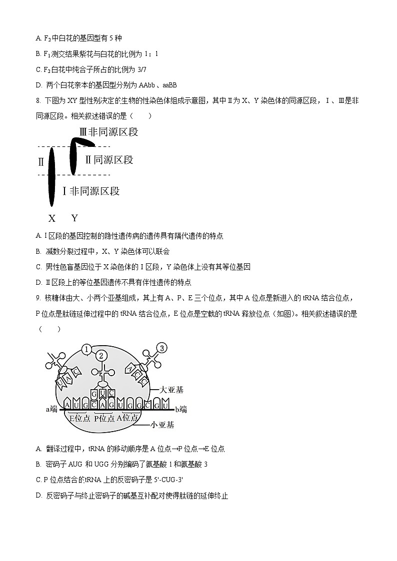 江苏省宿迁市2023-2024学年高一下学期6月期末生物试题（原卷版+解析版）03