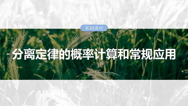 第五单元　第25课时　分离定律的概率计算和常规应用第1页