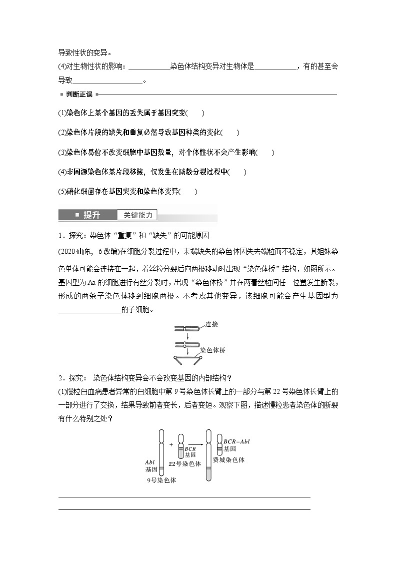 第七单元　第34课时　染色体变异-2025年高考生物大一轮复习课件02