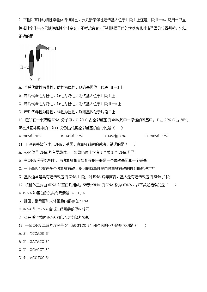 2024海口中学高一下学期6月月考试题生物含解析03