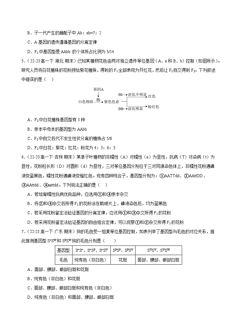 易错必刷90道（原卷版+解析版）备战2023-2024学年高一生物下学期期末真题分类汇编（新高考专用）02