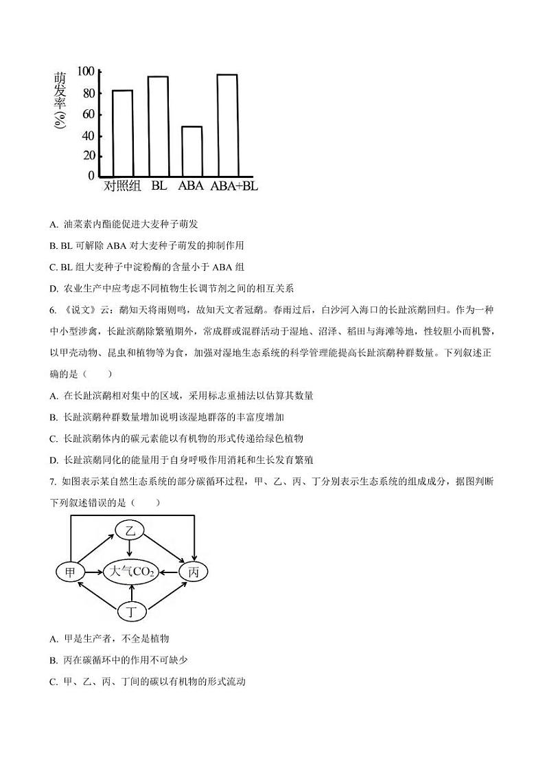 生物丨安徽省师范大学附属中学2025届高二6月测试生物试卷及答案03
