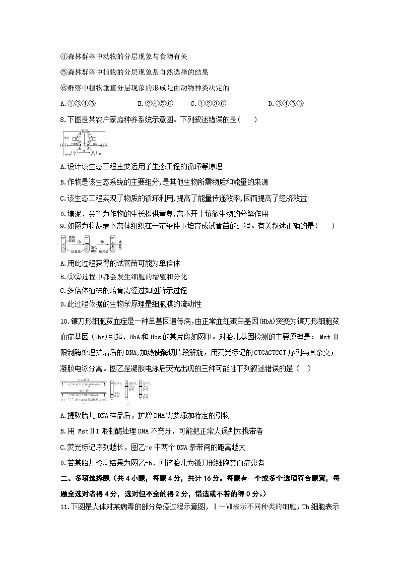 陕西省西安市蓝田县城关中学大学区联考2023-2024学年高二下学期6月期末生物试题03