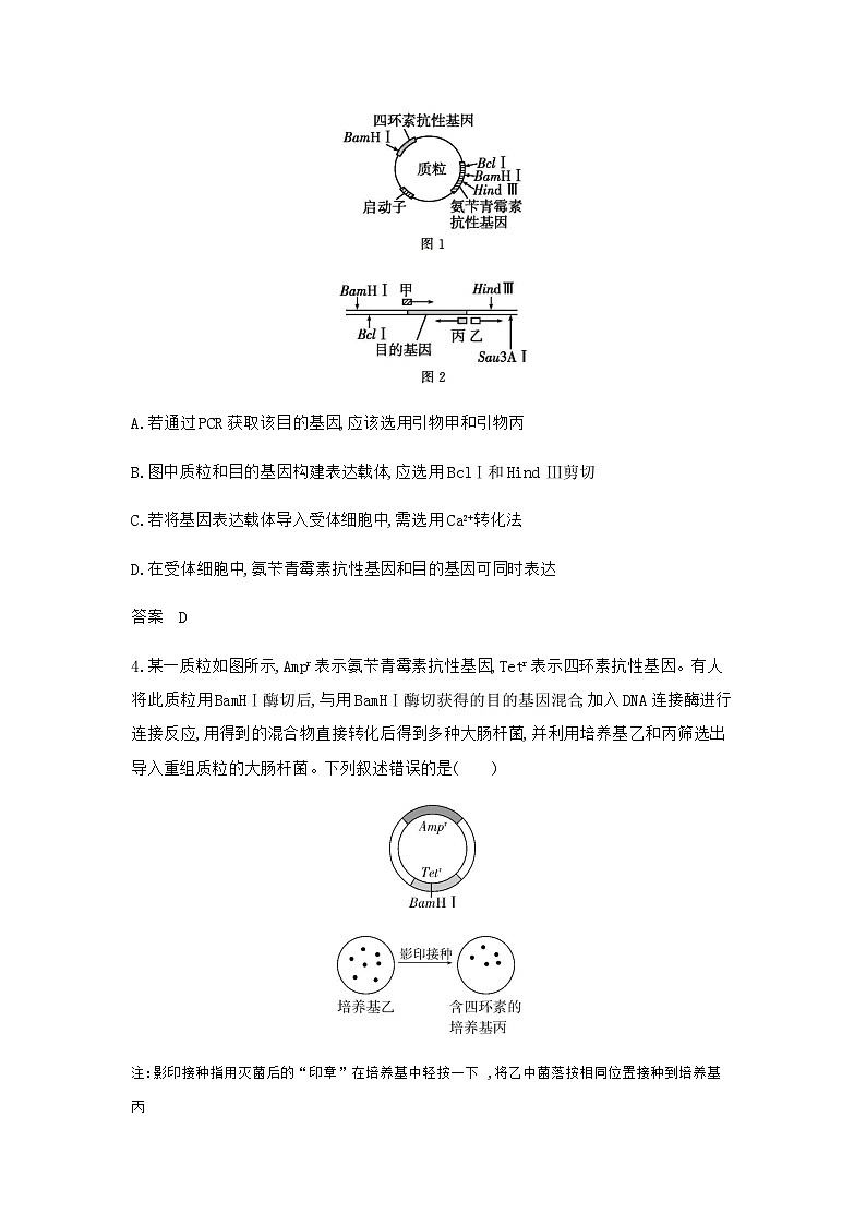 高考生物（山东专用）复习专题22基因工程过关检测含答案第2页