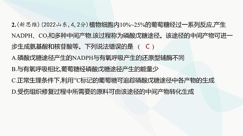 高考生物（山东专用）复习专题5细胞呼吸练习课件03