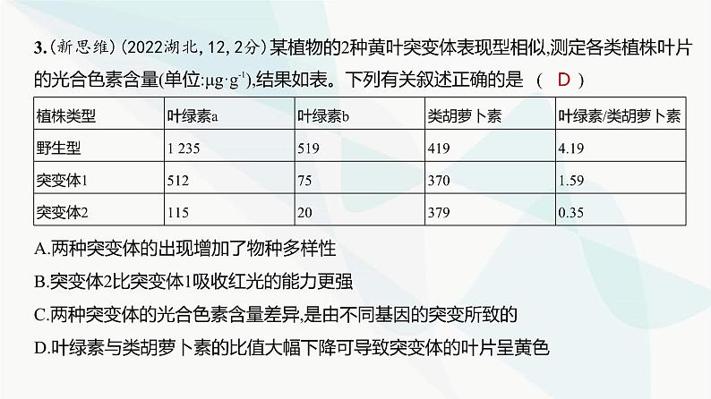 高考生物（山东专用）复习专题6光合作用练习课件04