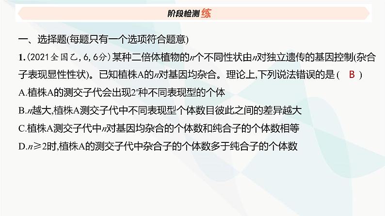 高考生物（山东专用）总复习阶段检测练必修2遗传与进化课件第2页