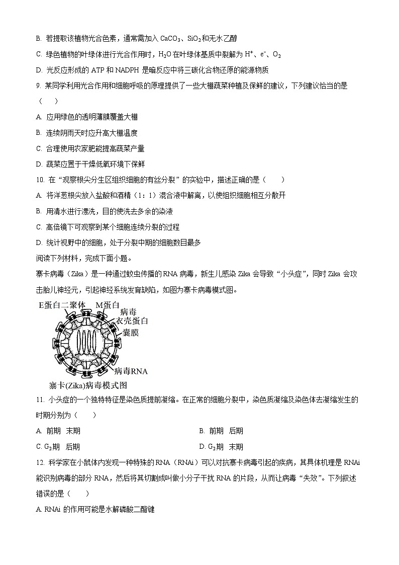 福建省福州外国语学校2023-2024学年高一下学期期末生物试题（原卷版+解析版）03