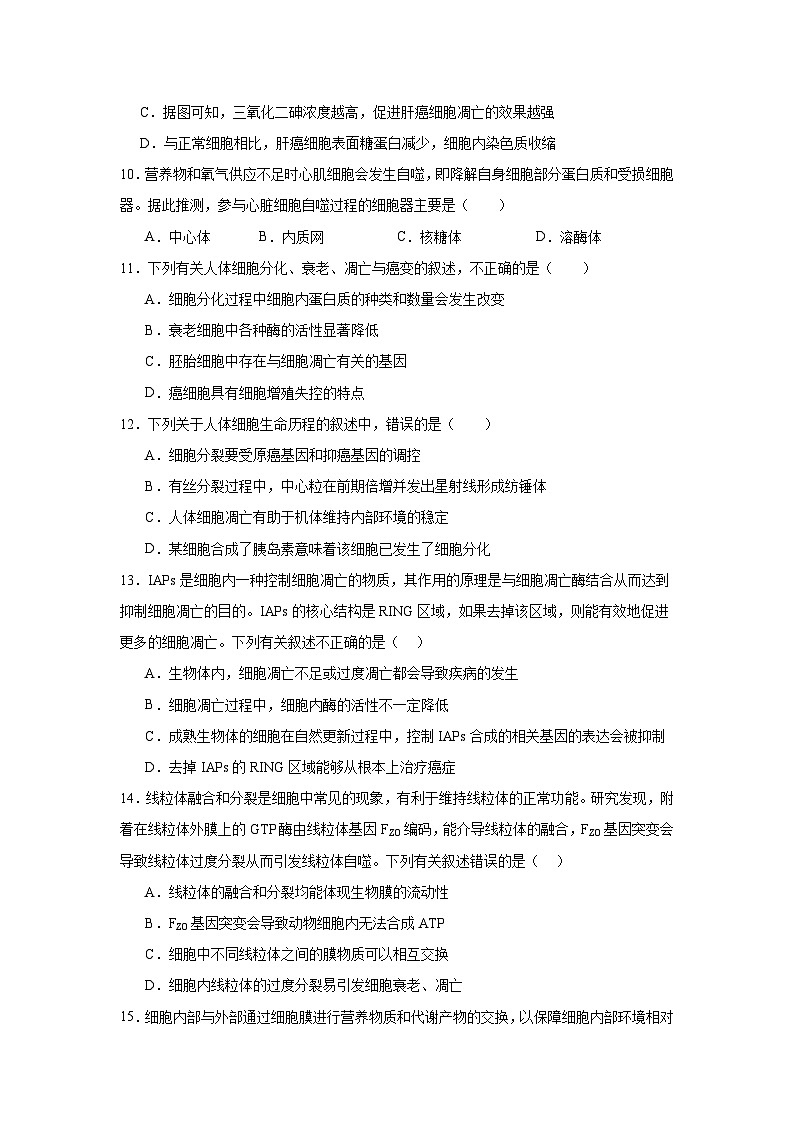 人教版高中生物必修一6.3《细胞的衰老和死亡》课时练习第3页