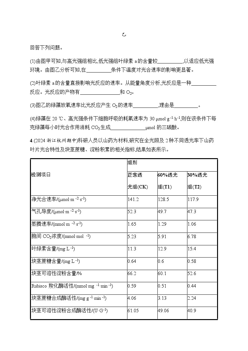 浙科版高考生物一轮复习作业13叶绿体与光合作用过程含答案第3页