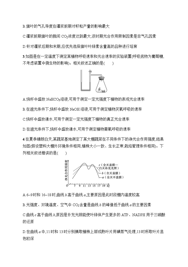 浙科版高考生物一轮复习作业15光合作用与细胞呼吸的综合含答案第2页