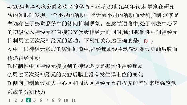 浙科版高考生物一轮复习热点练5神经调节课件08