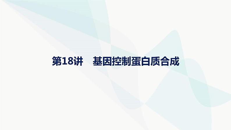 浙科版高考生物一轮复习第5单元遗传的分子基础第18讲基因控制蛋白质合成课件01