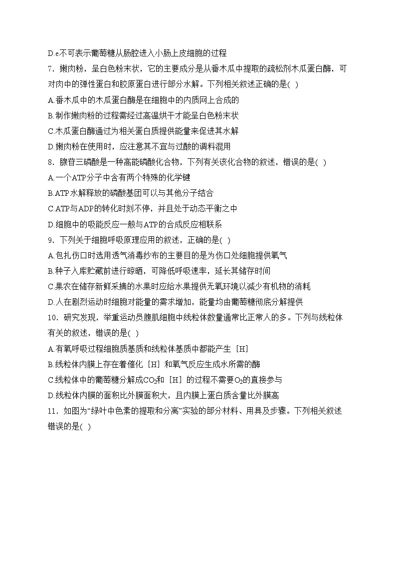 江西省赣州市2023-2024学年高一下学期开学考生物试卷(含答案)第3页
