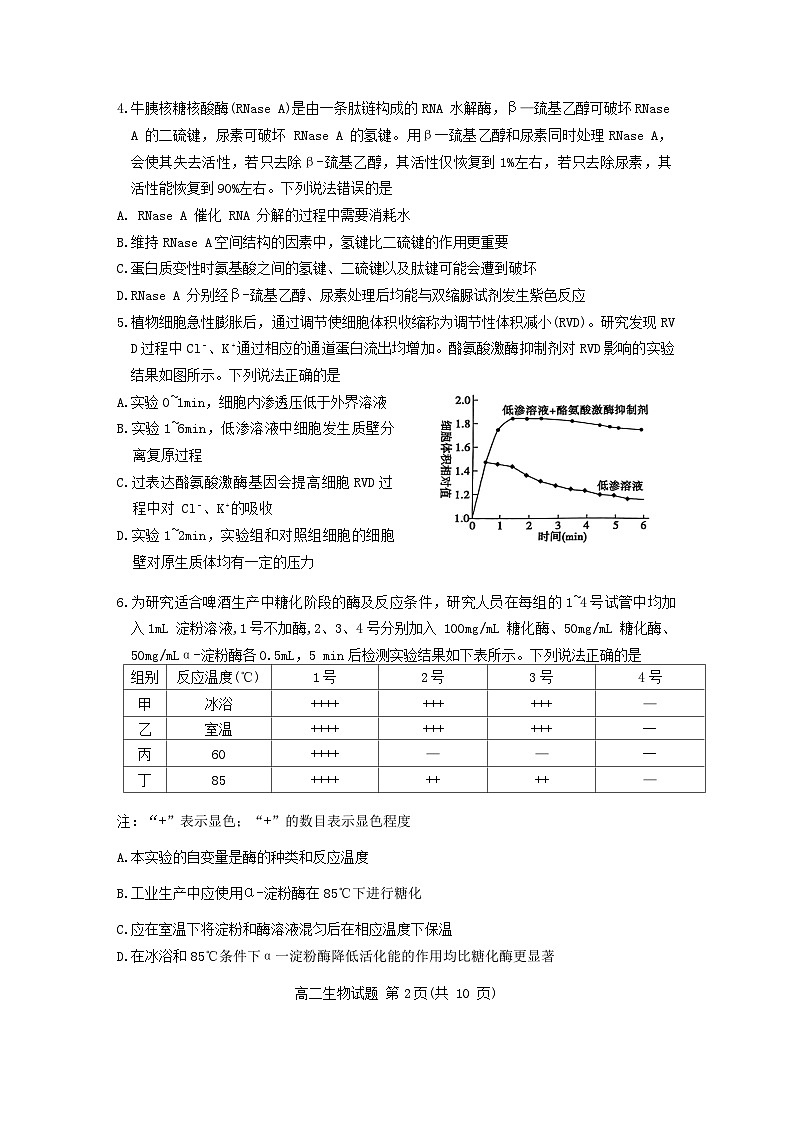 山东省滨州市2023-2024学年高二下学期7月期末生物试题02