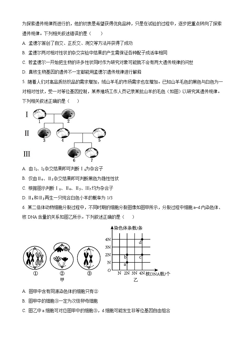安徽省阜阳市太和中学2023-2024学年高一下学期6月期末生物试卷（Word版附解析）02