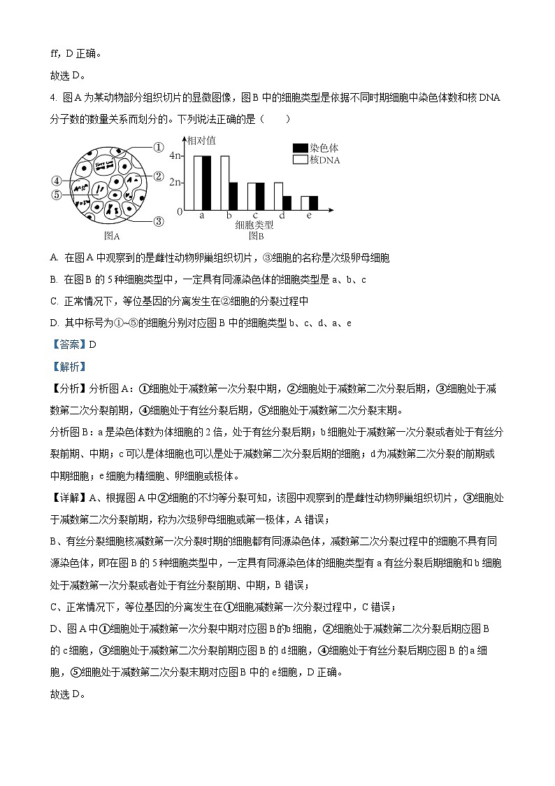 安徽省合肥市蜀山区合肥八一学校2023-2024学年高一下学期期末考试生物试卷（Word版附解析）03