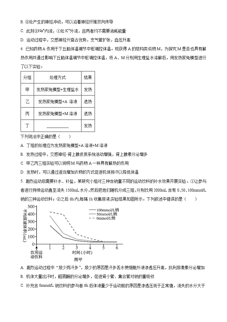 安徽省芜湖市2023-2024学年高二下学期期末考试生物试卷（Word版附解析）02
