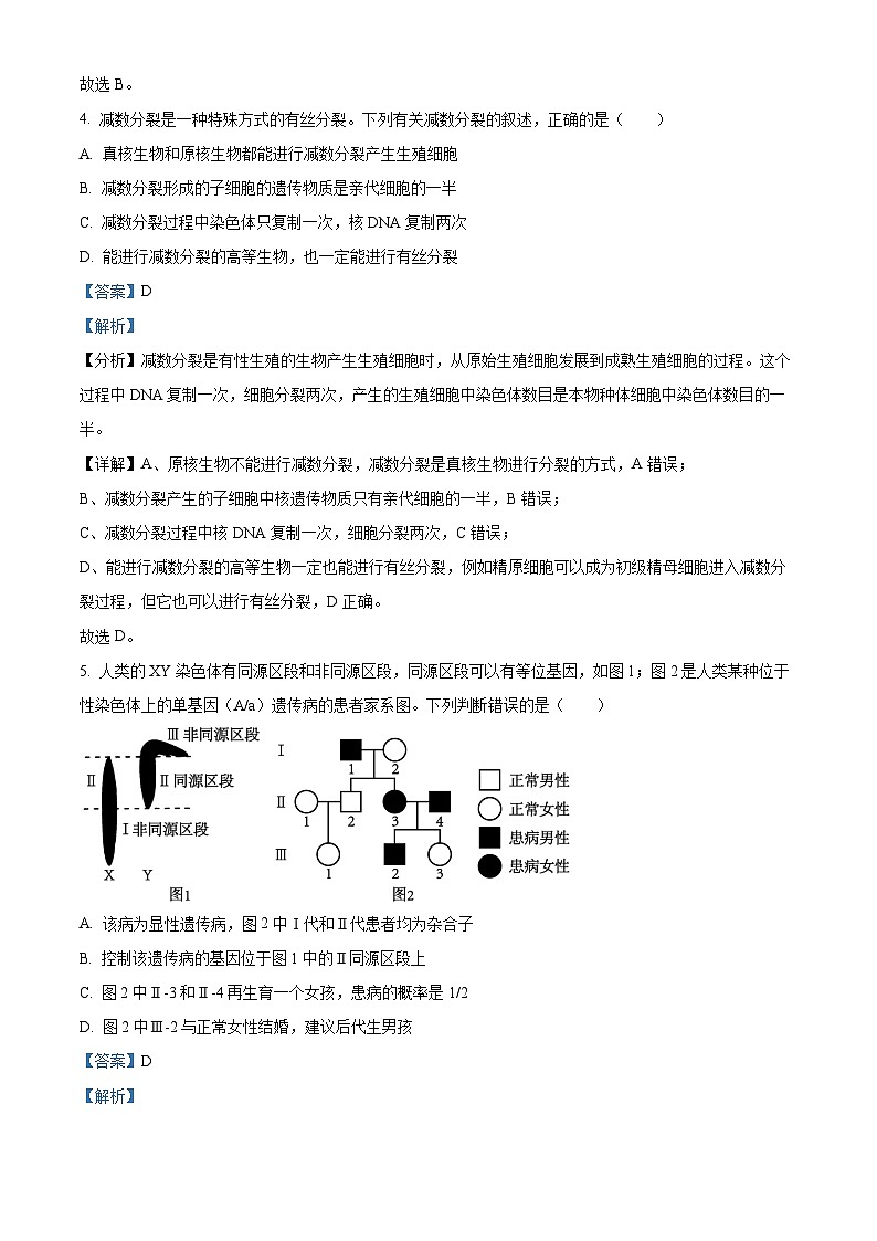 四川省绵阳市安州中学2023-2024学年高二下学期期末模拟生物考试卷（Word版附解析）03