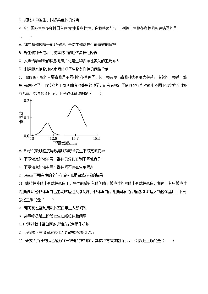 浙江省丽水市2023-2024学年高二下学期6月期末生物试卷（Word版附解析）03
