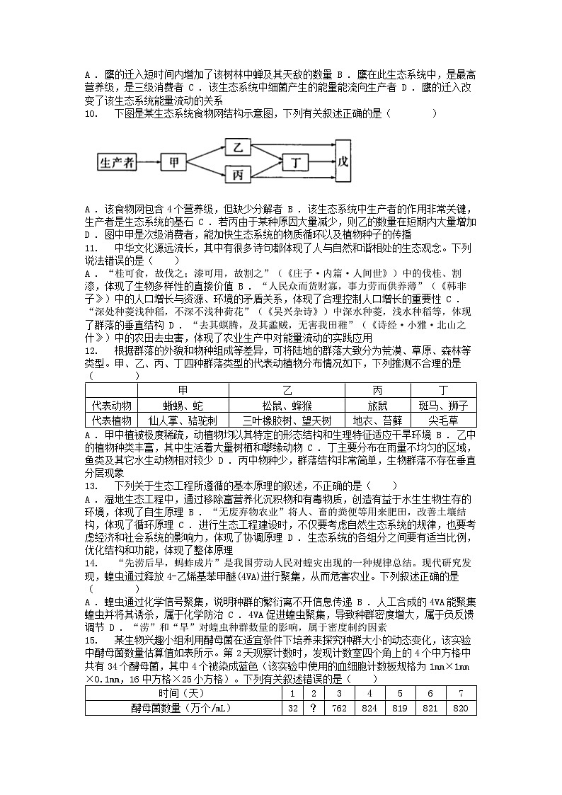 [生物]广东省惠州市惠阳区泰雅实验学校2023-2024学年高二下学期4月月考生物试题02