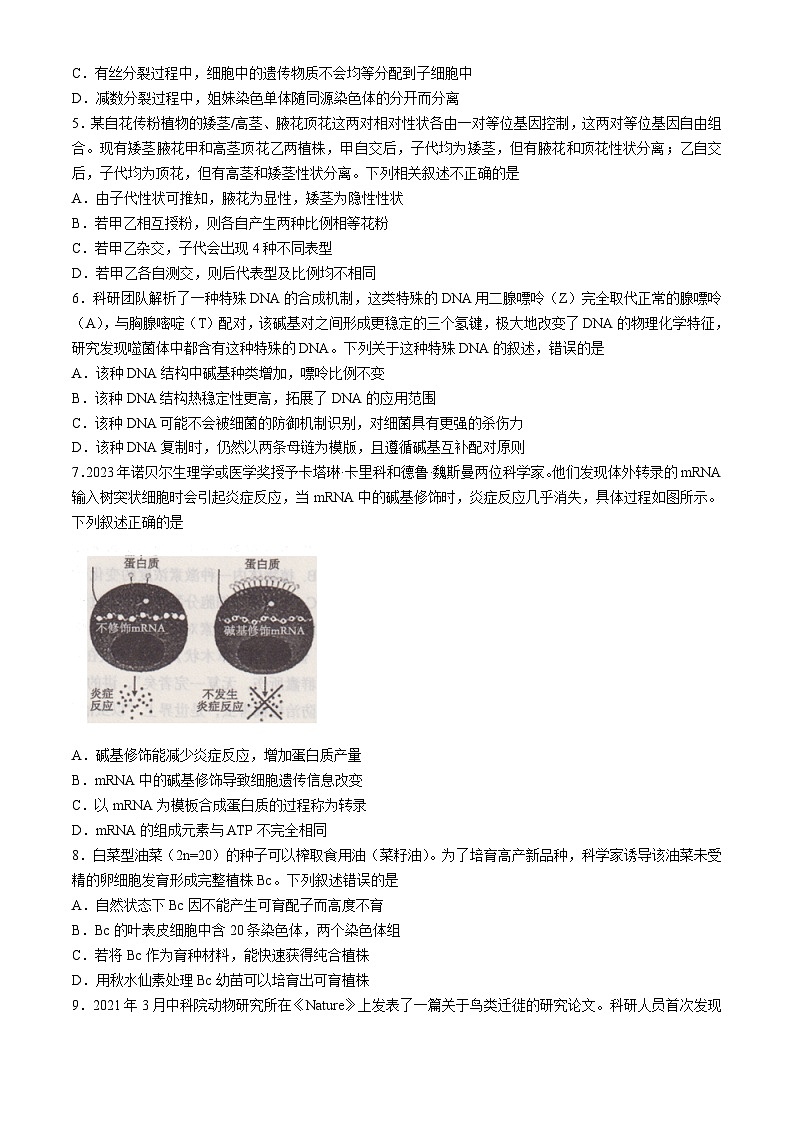 山西省大同市2023-2024学年高二下学期期末考试生物试题02