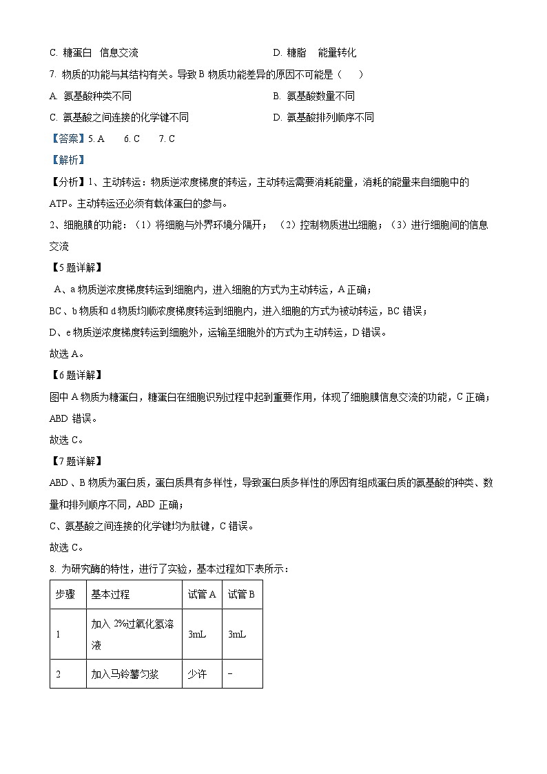 浙江省诸暨市2023-2024学年高一下学期学业水平考试适应性生物试卷（Word版附解析）03