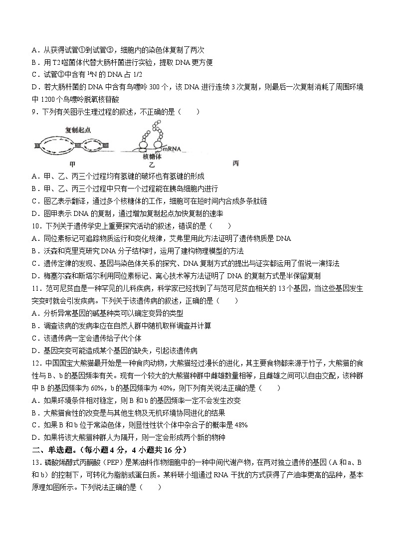 广东省湛江市霞山区2023-2024学年高一下学期7月期末生物试题(无答案)03