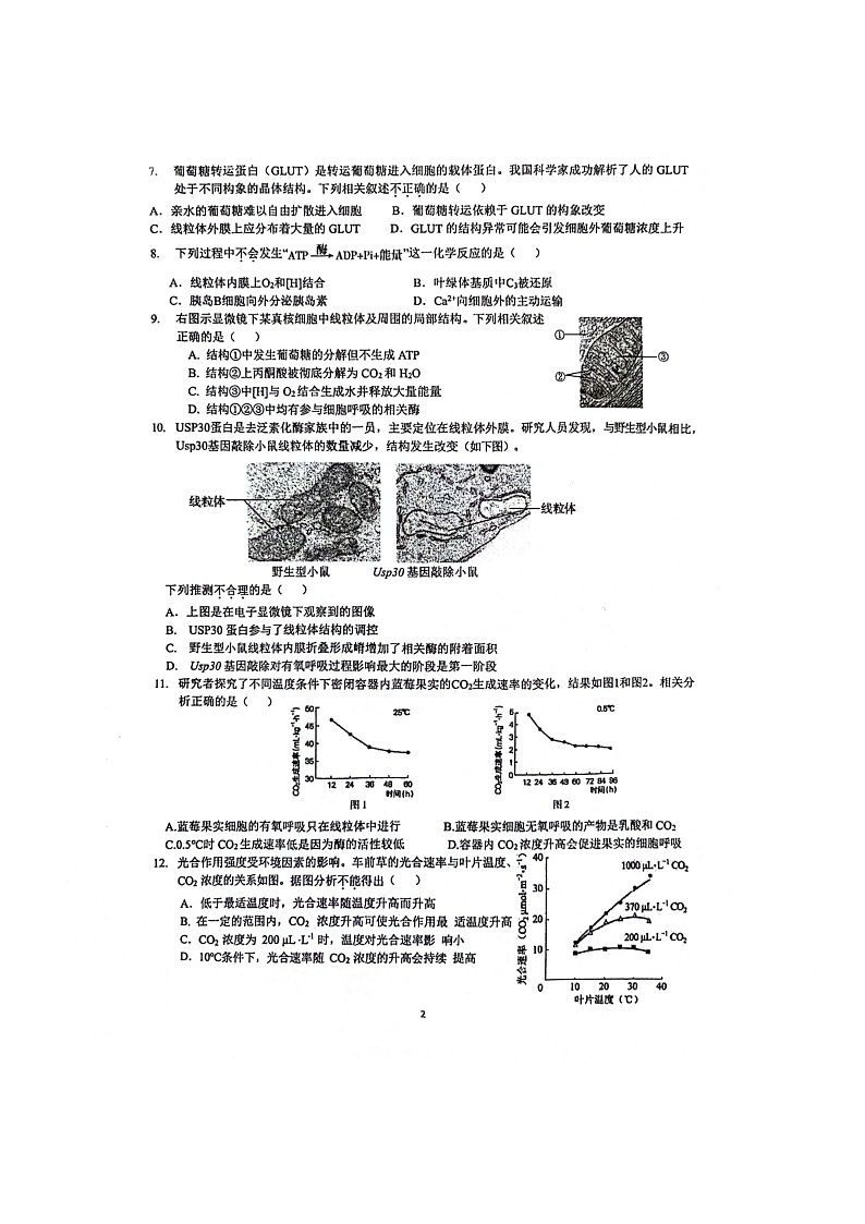 [生物][期末]2024北京交大附中高一下学期期末生物试卷第2页