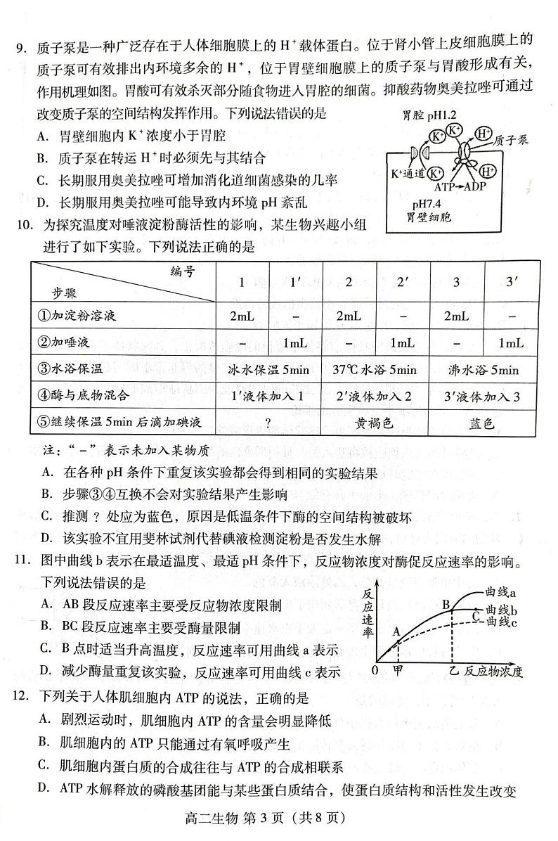 山东省潍坊市2023-2024学年高二下学期期末考试生物试卷03