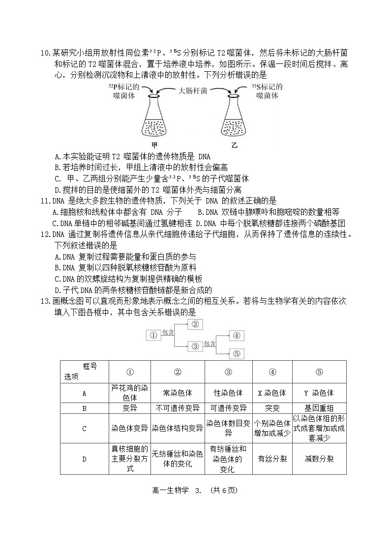 贵州省遵义市2023-2024学年高一下学期期末考试生物试题03