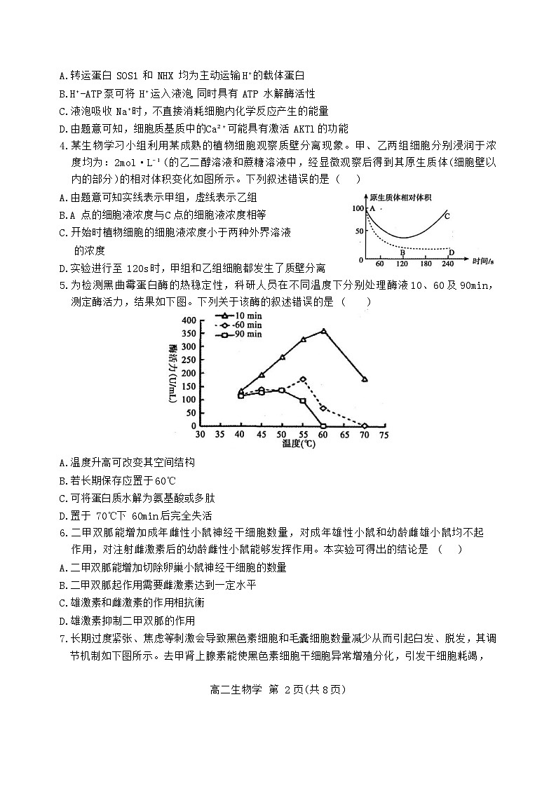 河南省漯河市2023-2024学年高二下学期期末质量监测生物试题02