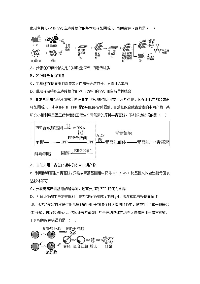 解析版-天津市四校联考2023-2024学年高二下学期期末考试生物试题03