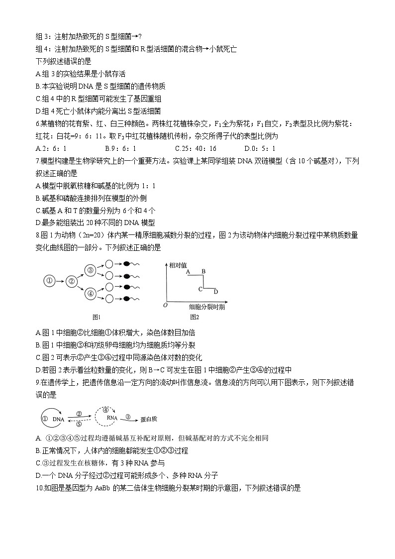 吉林省白山市2023-2024学年高一下学期7月期末生物试题02
