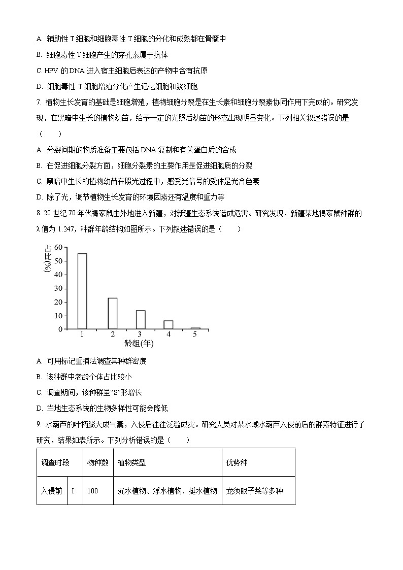 2024湘西高二下学期期末考试生物试题含解析03