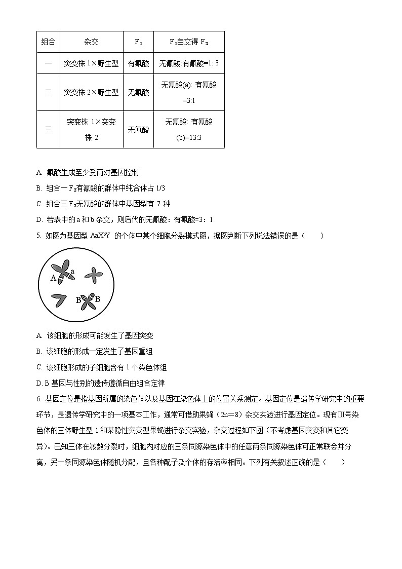 2024湖南省多校联考高一下学期期末考试生物试题含解析02