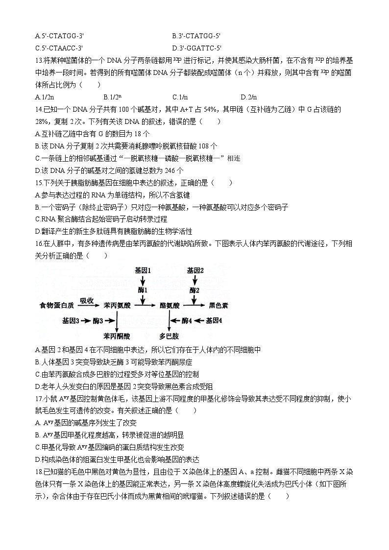 2024郑州高一下学期6月期末考试生物含答案03