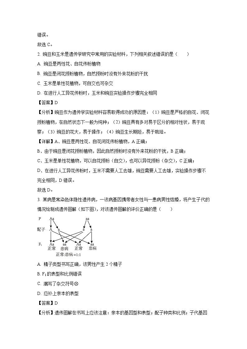 [生物]四川省成都市蓉城名校联盟2023-2024学年高一下学期期末考试试题(解析版)02