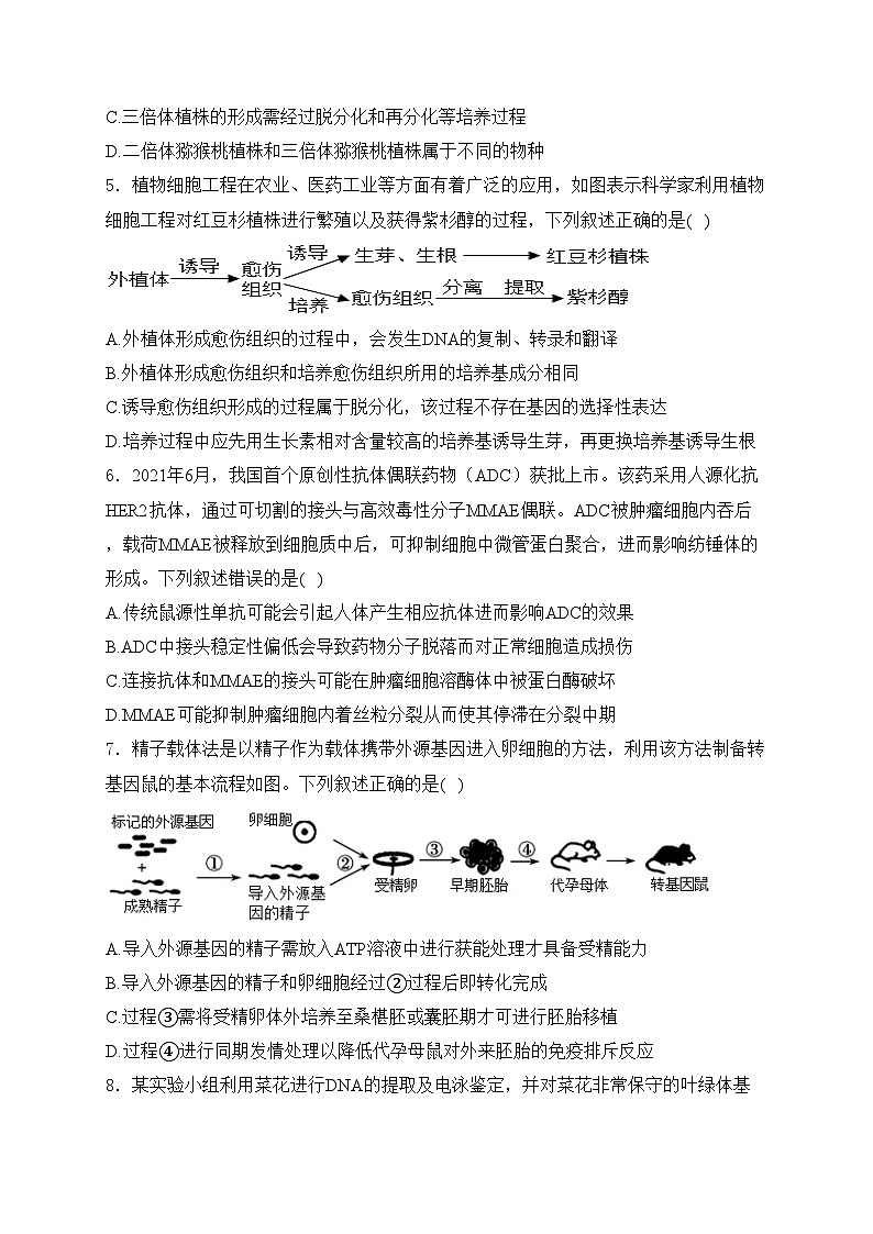 江西省宜春市丰城中学2023-2024学年高二下学期第三次段考生物试卷(含答案)第2页